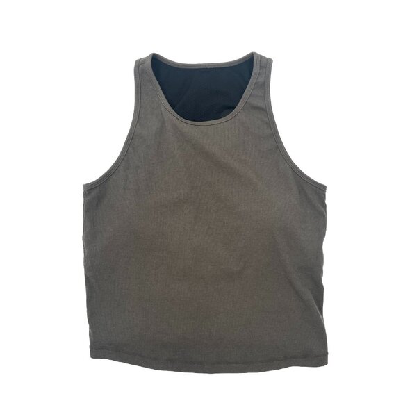 Vuori Tops - Vuori VW1009 Pose Plyo Green Ribbed Crop Tank Top Sz XL Athleisure Sporty